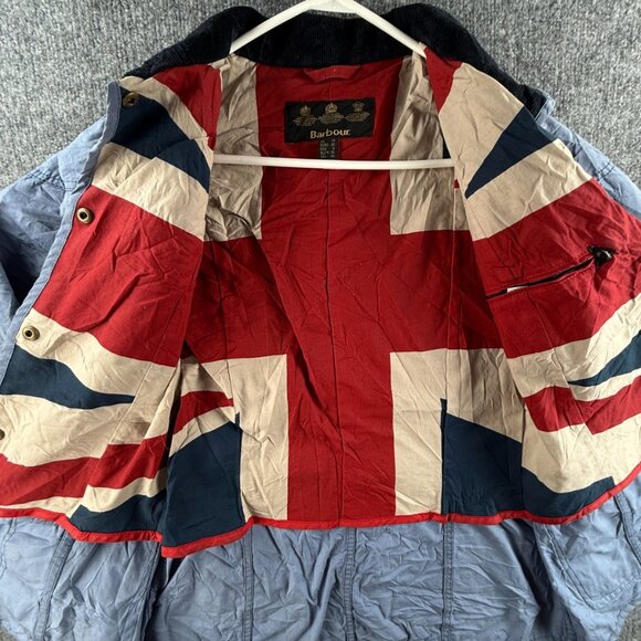 Barbour “vintage International” Waxed Jacket Women Blue Size US 6 Lined Outdoors - Picture 14 of 16